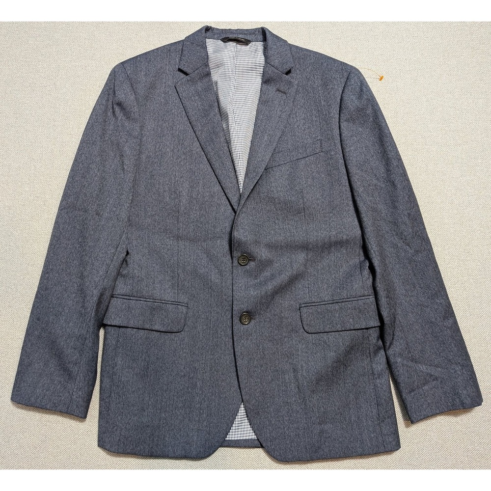 Banana Republic Modern Slim Fit Mens 38S Blazer Heather Blue 100% Wool Suit